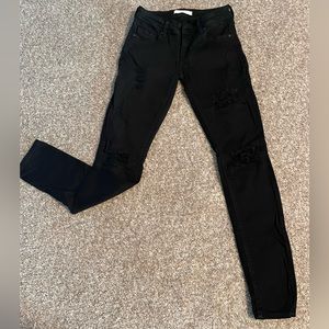 Black distressed jeans